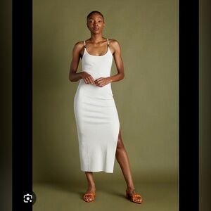 Nwt THE RANGE PRIMARY RIB HARDWEAR MIDI DRESS LIGHT SHELL size XS